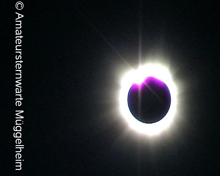 Korona w&auml;hrend der totalen Sonnenfinsternis 2001