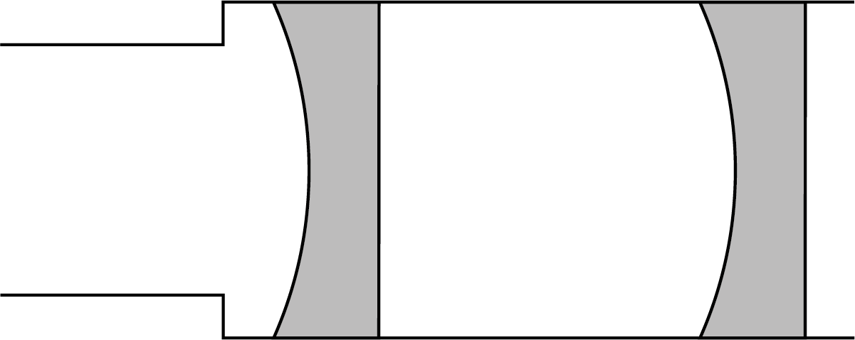 Grafik, die schematisch den Aufbau eines Huygens-Okulars zeigt